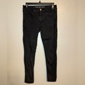 American Eagle Outfitters Super Stretch Black Jeans 6 Short